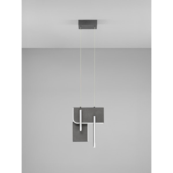 Gaiši pelēka metāla LED piekaramā lampa ar regulējamu spilgtumu Totem – Nova Luce-image-4