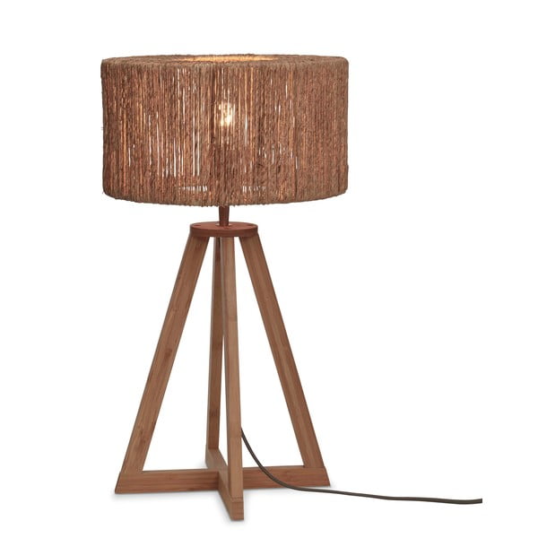 Dabīga toņa galda lampa ar džutas abažūru (augstums 51 cm) Iguazu – Good&Mojo