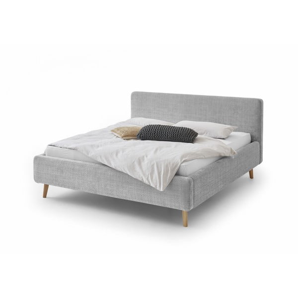 Pelēka polsterēta divguļamā gulta 180x200 cm Mattis – Meise Möbel