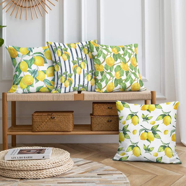 Spilvendrānas (4 gab.) 43x43 cm Lemons – Mila Home