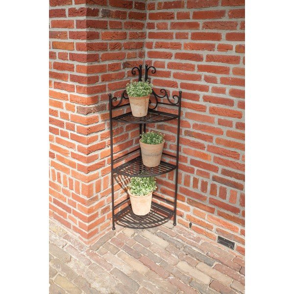 Melns metāla stūra atlokāms puķu podu statīvs Esschert Design-image-1