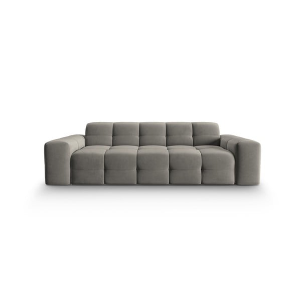 Pelēks samta dīvāns 222 cm Kendal – Micadoni Home
