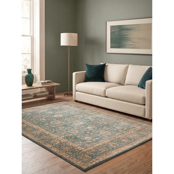 Zaļganzils paklājs 240x340 cm Raja – Asiatic Carpets-image-1