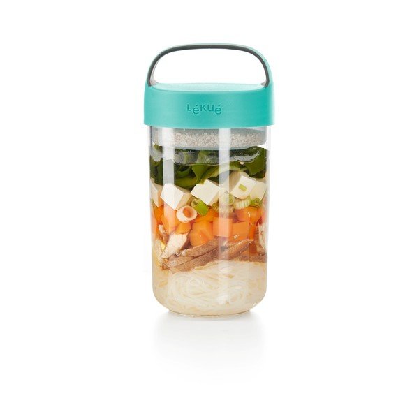 Zupas burka ar tirkīza vāku Lékué To Go, 600 ml