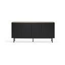 Melna zema kumode ar ozolkoka imitāciju 165x78 cm Arista – Teulat