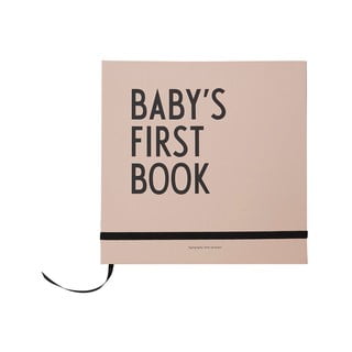 Rozā bērnu atmiņu grāmata Design Letters Baby's First Book