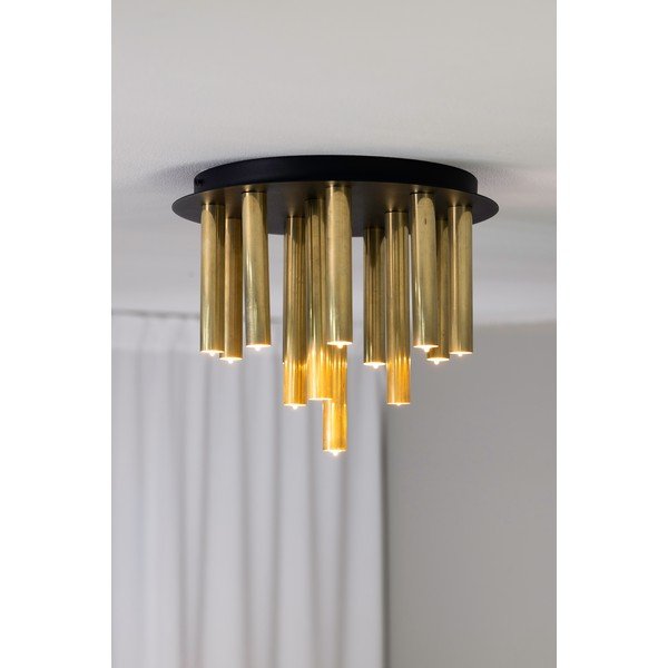 Griestu lampa ar metāla abažūru melnā un zelta krāsā 35x29 cm Gocce – Markslöjd-image-1