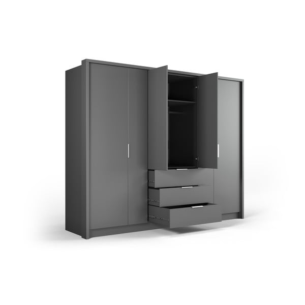 Pelēks skapis 255x217 cm Wells – Cosmopolitan Design-image-3