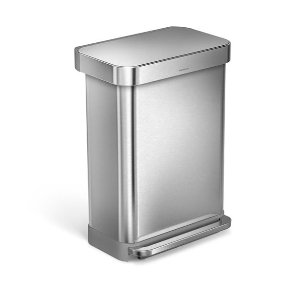 Sudraba krāsas atkritumu tvertne ar pedāli 55 l – simplehuman-image-2