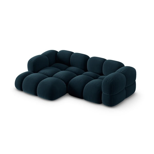 Tumši zils samta stūra dīvāns (ar kreiso stūri/ar zvilni) Loretto – Cosmopolitan Design-image-3