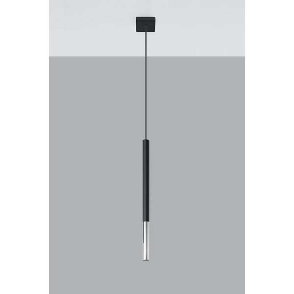 Melna/sudraba krāsas metāla piekaramā lampa Asarot – Sollux-image-2