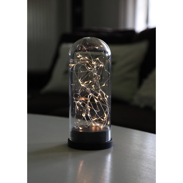 Melns LED gaismas dekors Best Season Glass Dome, augstums 25 cm-image-1