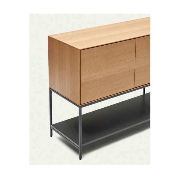 Dabīga toņa zema kumode ar ozolkoka imitāciju 97,5x80 cm Vedrana – Kave Home-image-4