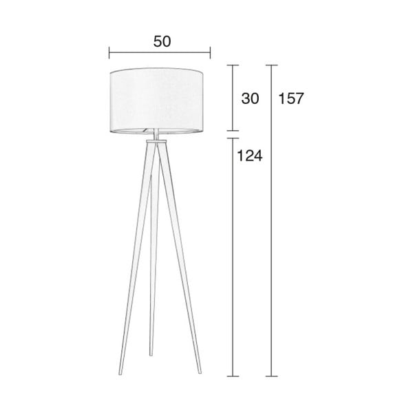 Balta stāvlampa Zuiver Tripod, ø 50 cm-image-1