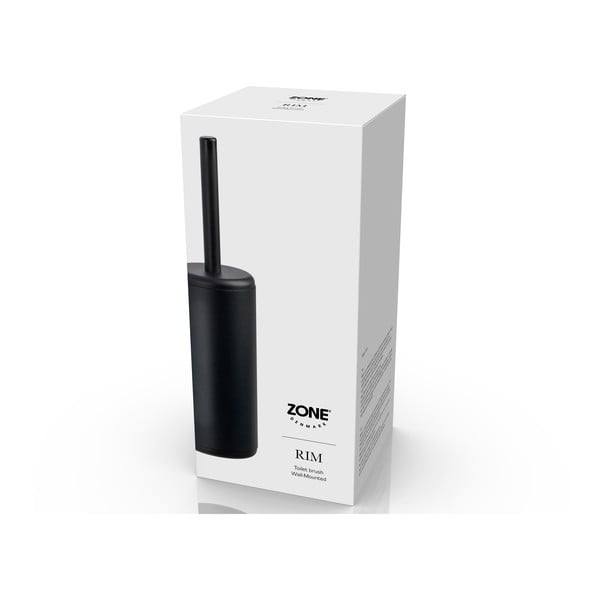 Melna pie sienas stiprināma tualetes birste Zone Rim-image-1