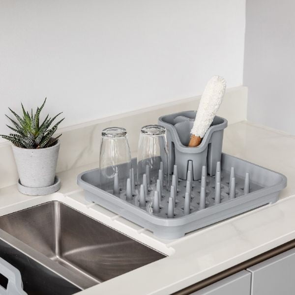 Pelēks galda piederumu žāvētājs no pārstrādātas plastmasas Addis Eco Range-image-1