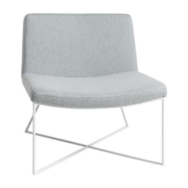 Gaiši zils krēsls ar baltu rakstainu pamatni Custom Form Zero
