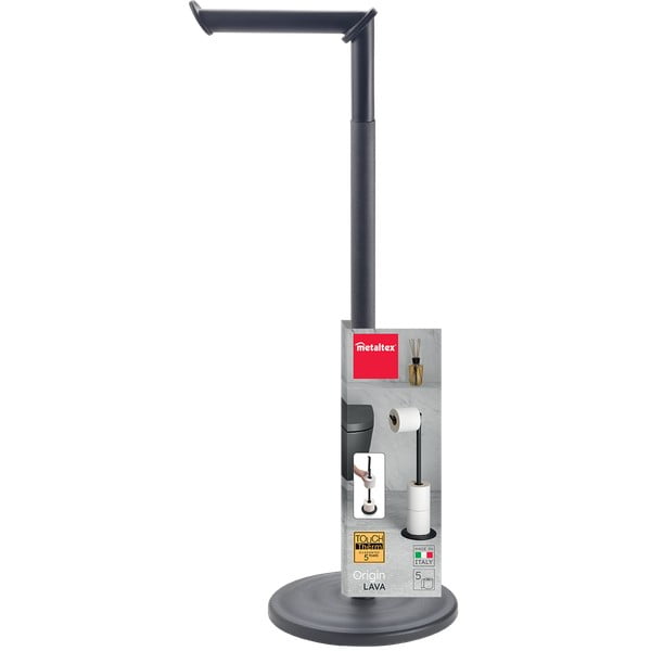 Matēti melns tērauda tualetes papīra turētājs Lava – Metaltex-image-3