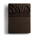 Tumši brūns trikotāžas palags ar gumiju 90x200 cm Amber – Restilo