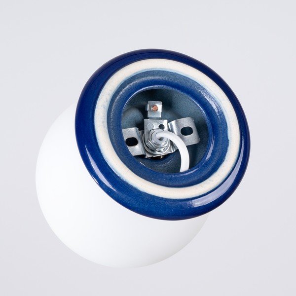 Zila keramikas griestu lampa ar stikla abažūru ø 12 cm Farsa – Sollux-image-4