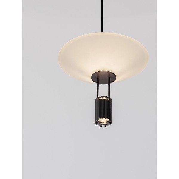 Matēti melna alumīnija LED piekaramā lampa ar akrila stikla abažūru ø 22 cm Anafi – Nova Luce-image-2