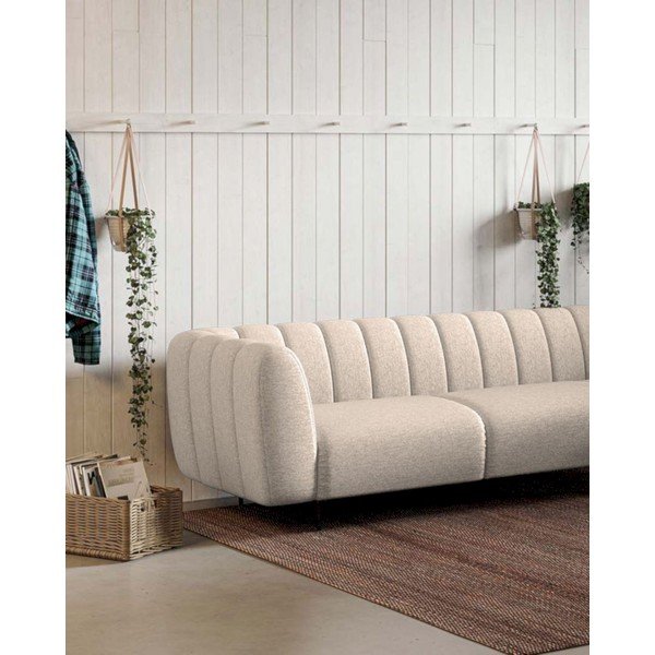 Bēšs stūra dīvāns (ar labo stūri/L veida) Shel – Ghado-image-4