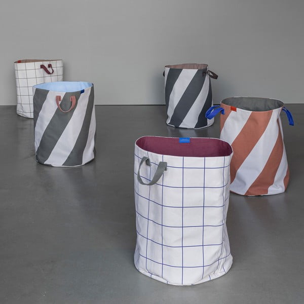 Ķieģeļu sarkans/krēmkrāsas tekstila veļas grozs 5 l Diagonal – Mette Ditmer Denmark-image-3