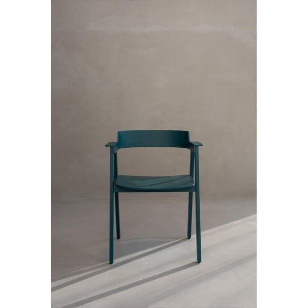 Zaļganzils ozola masīvkoka pusdienu krēsls ar roku balstiem Flip – Gazzda-image-4