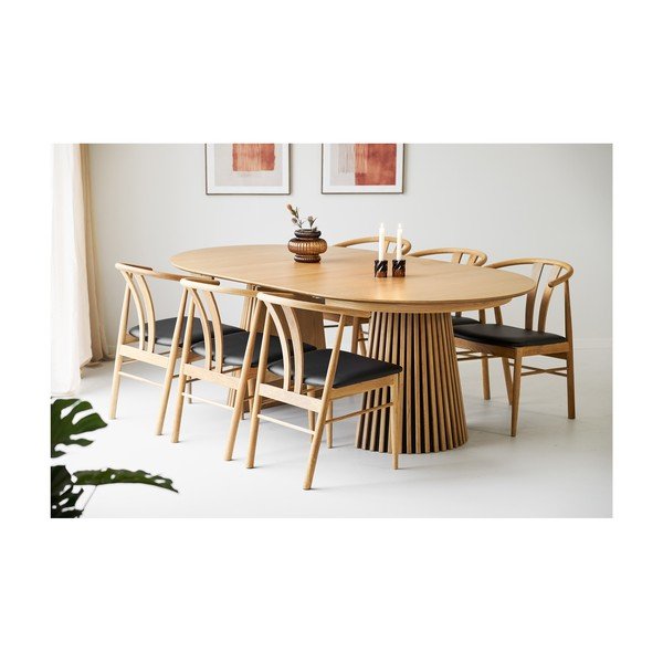 Izvelkams ēdamgalds ar papildu galda virsmu ar ozolkoka imitāciju 120x200 cm Osaka – House Nordic-image-1