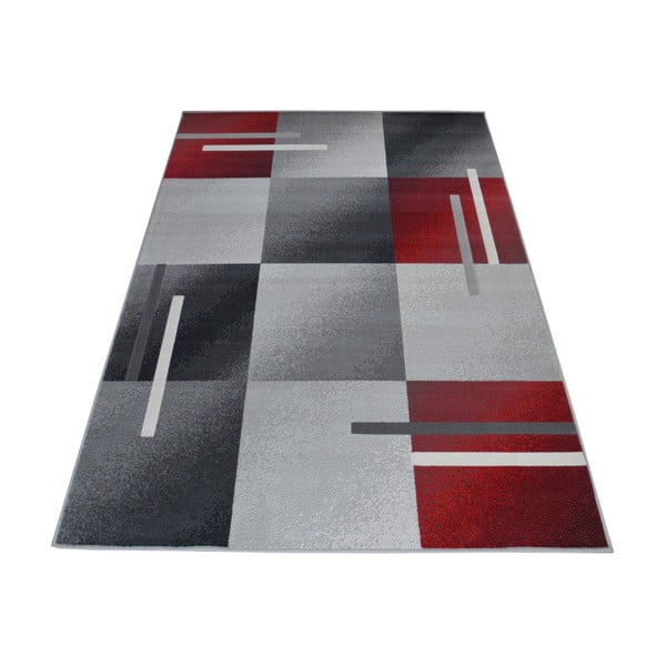 Sarkans un pelēks paklājs Webtappeti Modern, 140 x 200 cm