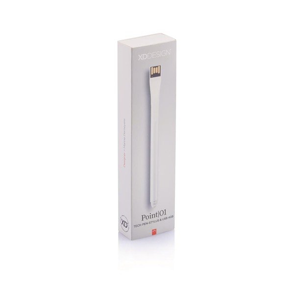 Rakstspalva ar USB disku Point 4GB, balta-image-1