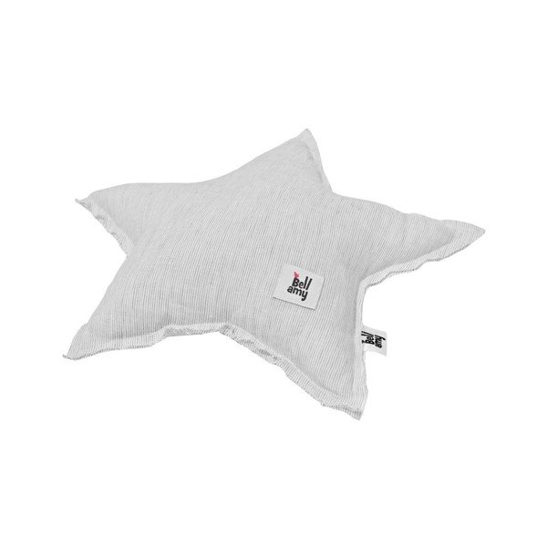 Pelēks bērnu lina spilvens zvaigznes formā BELLAMY Stripes-image-2