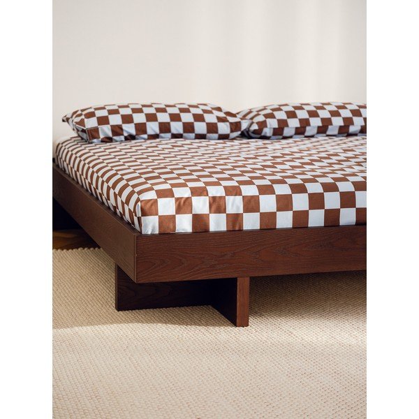 Dabīga toņa divvietīga gulta no MDF ar ozolkoka imitāciju bez galvgaļa ar redelēm 140x200 cm Kito – noo.ma-image-4