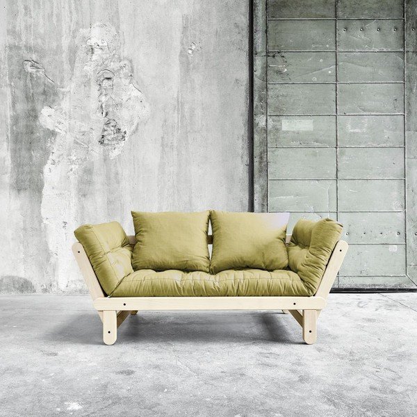 Dīvāns gulta Karup Beat Natural/Avocado Green-image-3