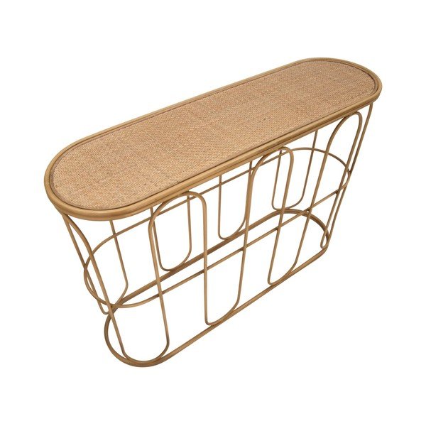 Dabīga toņa rotangpalmas konsoles galds 32x110 cm Samui – Mauro Ferretti-image-3