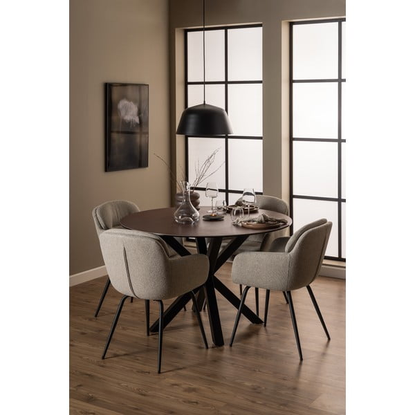 Bēšs polsterēts ēdamistabas krēsls ar roku balstiem Dora – Actona-image-3