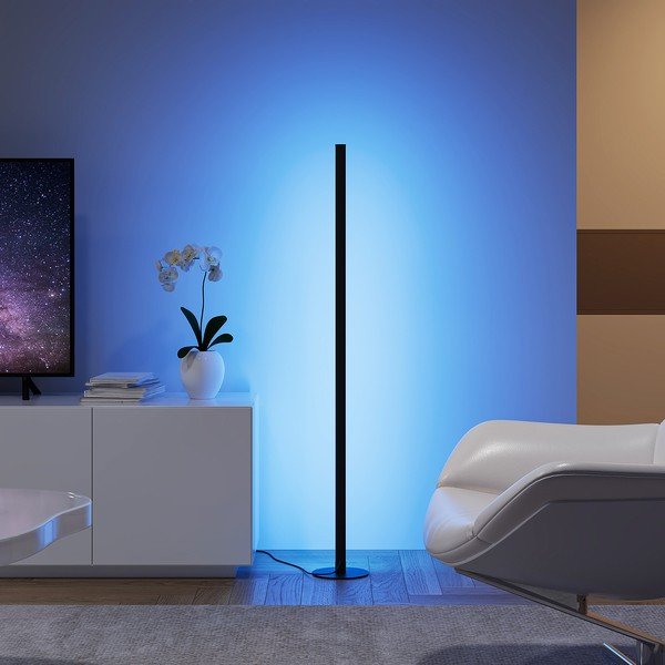 Melna LED stāvlampa (augstums 110 cm) Tendo – Reality-image-3