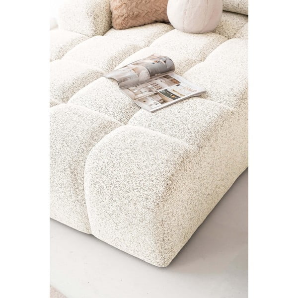Krēmkrāsas salokāms modulārais stūra dīvāns ar uzglabāšanas vietu (ar kreiso stūri) Lulu – Miuform-image-3