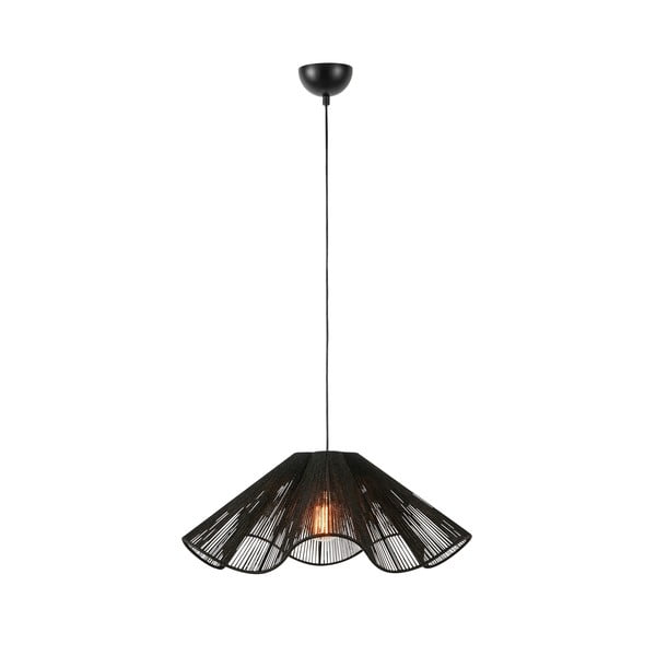 Melna piekaramā lampa ar džutas abažūru ø 60 cm Nami – Markslöjd