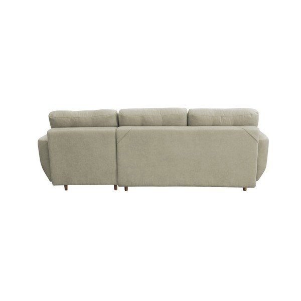 Krēmkrāsas trīsvietīgs izlaižams stūra dīvāns ar gaišām kājām Mazzini Sofas Tulipe, labais stūris-image-3
