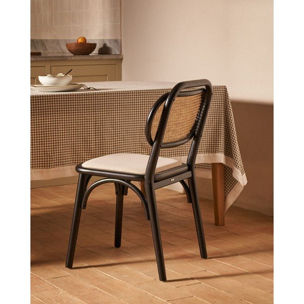 Melns/bēšs pusdienu krēsls Doriane – Kave Home-image-1