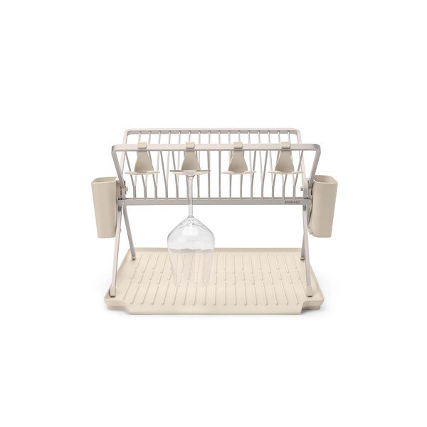 Bēšs metāla divu līmeņu trauku žāvētājs 42x51 cm – Brabantia