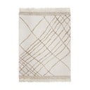 Krēmkrāsas ar rokām darināts paklājs no vilnas maisījuma 120x170 cm Astera Linear – Flair Rugs