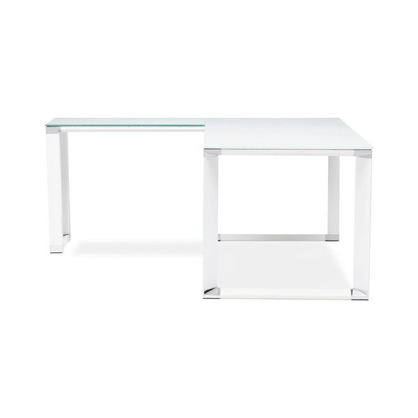 Balts stūra rakstāmgalds ar stikla virsmu Kokoon Warner-image-3