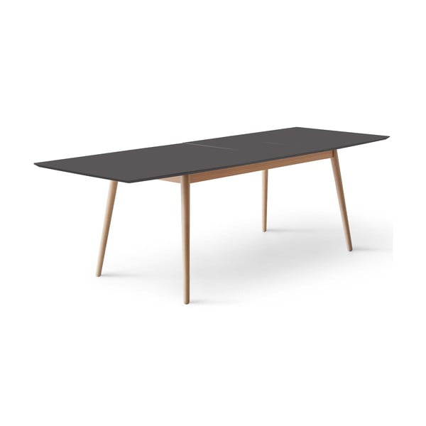 Melns/dabīga toņa izvelkams ēdamgalds ar melnu galda virsmu 90x165 cm Meza – Hammel Furniture-image-3