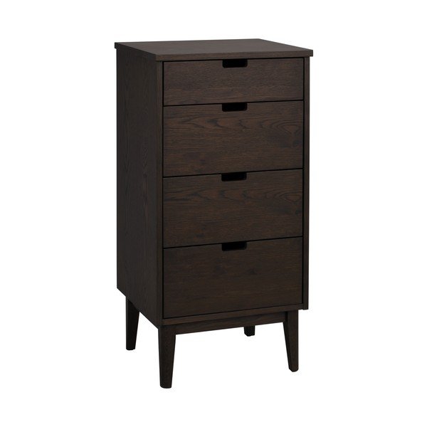 Tumša dabīga toņa ozola masīvkoka kumode 45x92x38 cm Garrison – Rowico
