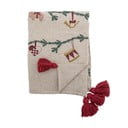 Krēmkrāsas pleds ar Ziemassvētku motīvu 130x160 cm Yule – Bloomingville