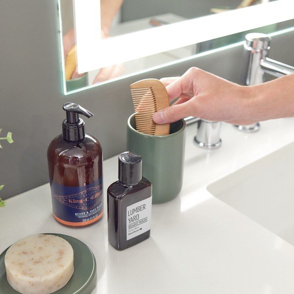 Zaļš keramikas trauks zobu birstēm iDesign Vanity-image-2