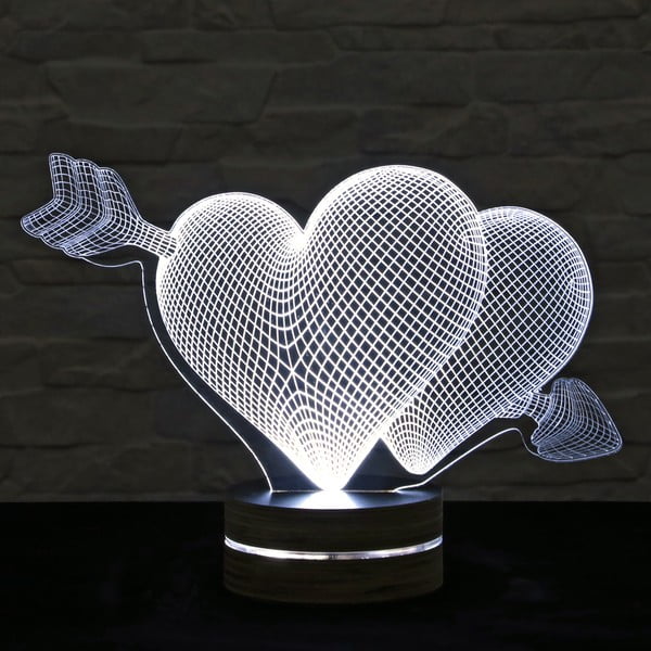 3D galda lampa Two Hearts