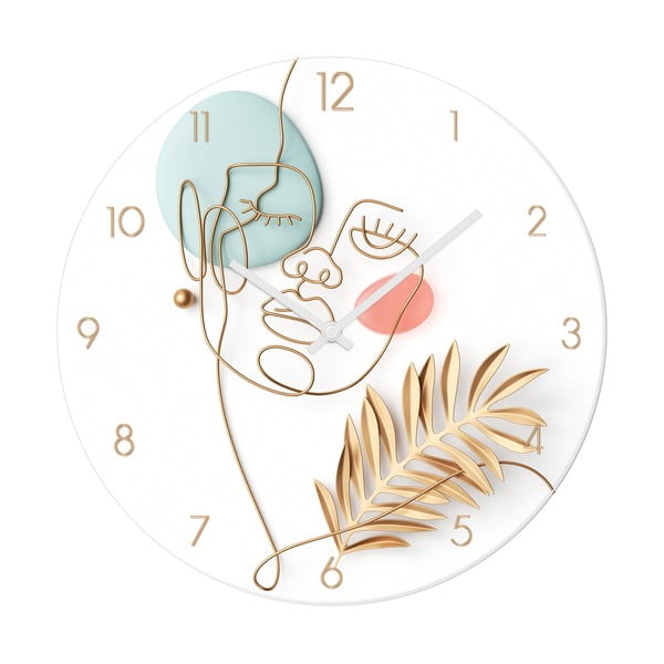 Stikla sienas pulkstenis ø 30 cm Feminine line - Styler